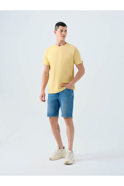 Loft شورت رجالي أزرق بقصة ضيقة LF2038745