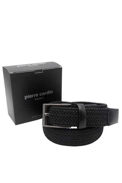 Pierre Cardin Black Knitted Men's Belt Pc-Örgüsd1