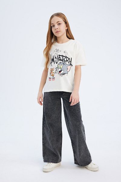 DeFacto Girls - Tom & Jerry Relax Fit Crew Neck T-Shirt D8827A825Sp