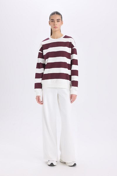 DeFacto Thick Winter Jogger Sweatpants - Straight Waist Elastic, Wide Leg, Tall