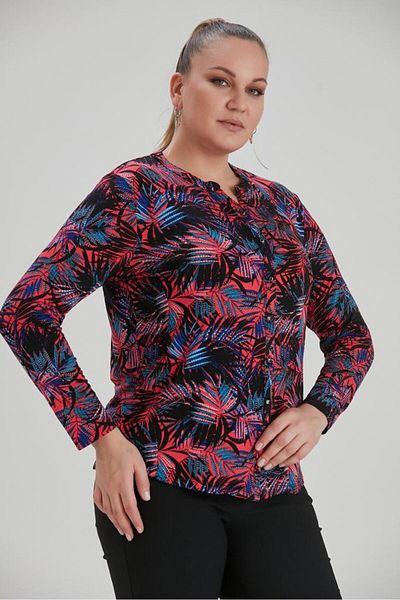 TUSSE Elegant Classic Front Button Shirt Look Viscose Relaxed Fit Plus Size Blouse