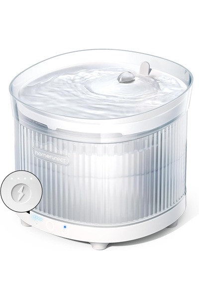 HOMERUNPET Kablosuz Kedi Su Pınarı, Hareket Sensörlü, 7800 mAh Batarya, Sessi...