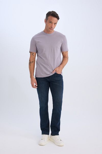 DeFacto 100 % Baumwolle Neues Basic-T-Shirt mit Rundhalsausschnitt und normaler Passform, einfarbig, kurzärmelig V7699az25sp