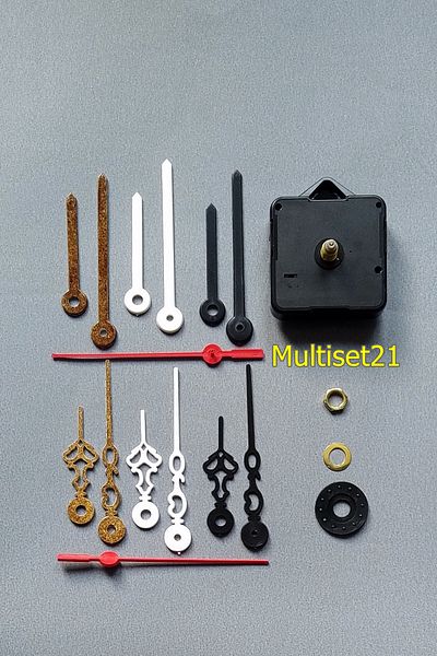 Otantik Multiset21 Wall Clock Renovation Set, Wall Clock Mechanism (Hanging) Scorpion Minute Hand Second 18 Pieces