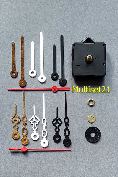 Otantik Multiset21 Wall Clock Renovation Set, Wall Clock Mechanism (Hanging) Scorpion Minute Hand Second 18 Pieces