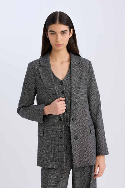 DeFacto Übergroße Blazerjacke mit breiter Passform und Knöpfen W2206AZ24AU