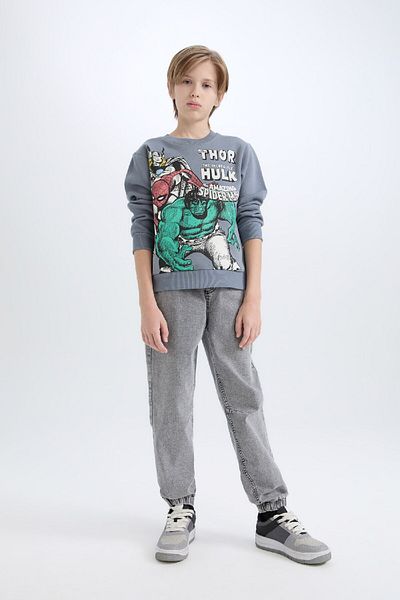 DeFacto Boy's Marvel Comics Crew Neck Sweatshirt D6738A824Wn