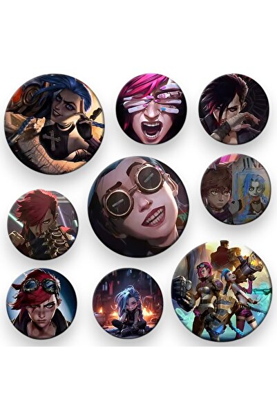 MS Major Selection 9 Adet Arcane Jinx Temalı Rozet 44 mm model 3