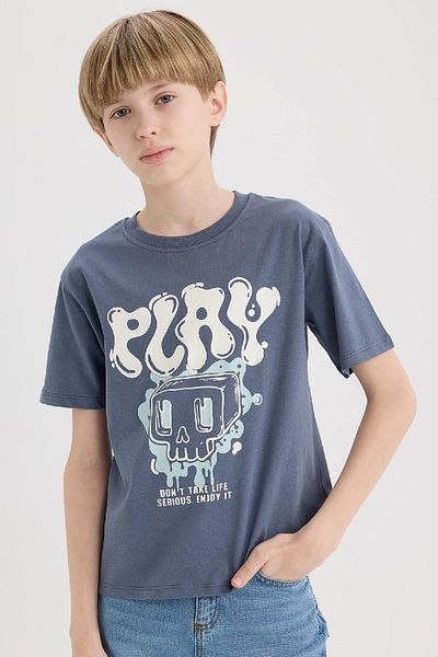 DeFacto Chlapecké tričko s krátkým rukávem s potiskem Crew Neck D9283A825SM