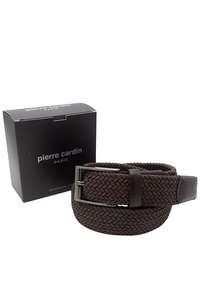 Pierre Cardin Brown Knitted Men's Belt Pc-Örgükd6
