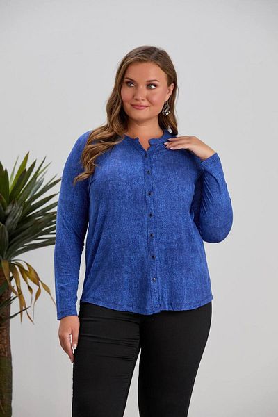 TUSSE Elegant Classic Front Button Shirt Look Viscose Relaxed Fit Plus Size Blouse