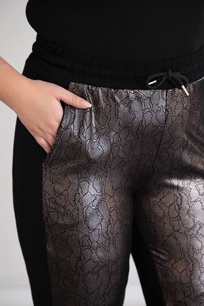 TUSSE Casual Snake Pattern Large Size Pants with Elastic Waist