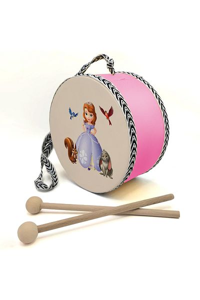 BAKSEPETE Princess Sofia Printed Leather Toy Children's Drum Pink (2-5 Years Old)