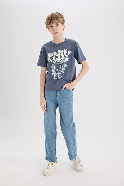 DeFacto Chlapecké tričko s krátkým rukávem s potiskem Crew Neck D9283A825SM