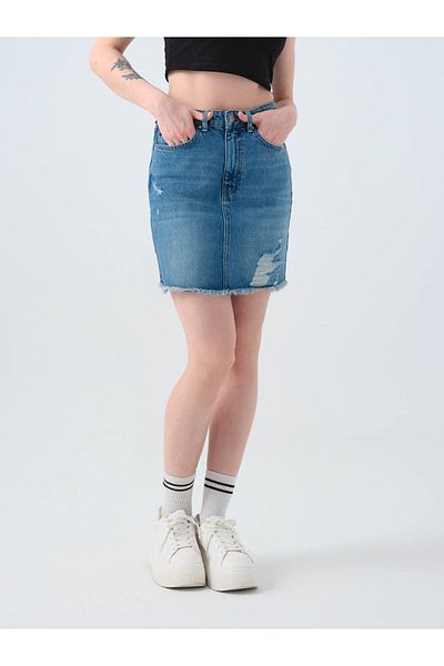 Loft Denim Blue Women's Skirt Lf2039813