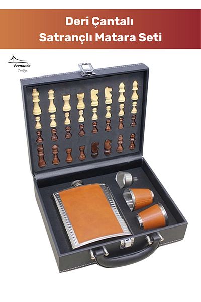 Fernanda Premium Stainless Steel 4 Shot Glasses Alcohol Set with Wooden Box 17*13 cm