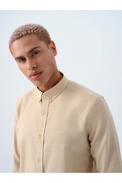 Loft Ανδρικό πουκάμισο Regular Fit Beige Lf2037403