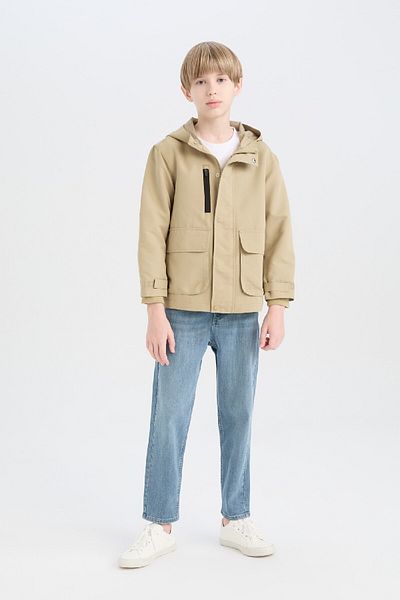 DeFacto Boy's Water Repellent - Αδιάβροχο με κουκούλα και φερμουάρ D5914a825sp