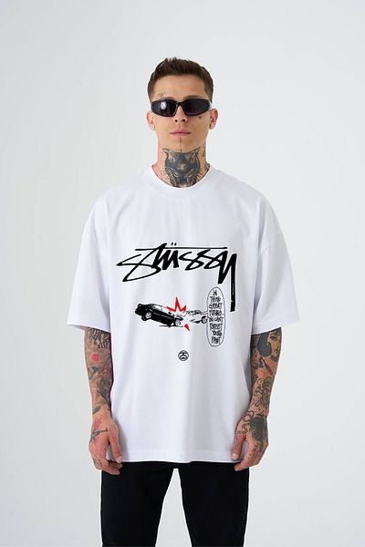 Grove Fashion St Crash Printed Unisex Oversize T-Shirt