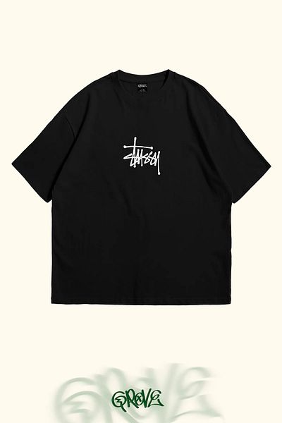 Grove Fashion St Grafitti Front and Back Printed Unisex Oversize T-Shirt