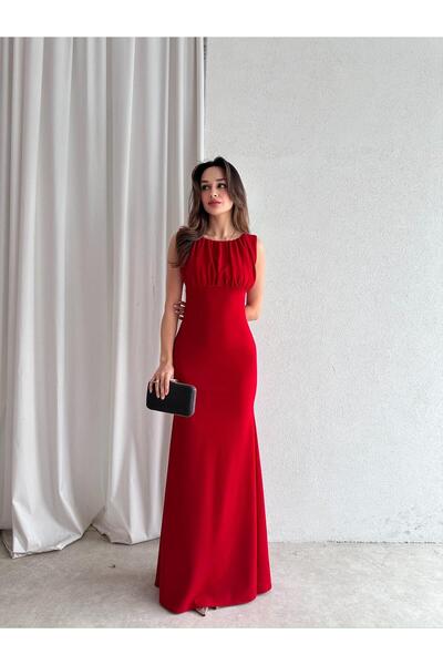 Mooi Butik Wind Maxi Dress 7401 - Red