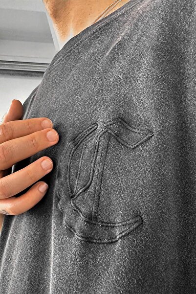 HAFKAGİYİM Μπλουζάκι με στάμπα με ανάγλυφο καπνιστό οξύ