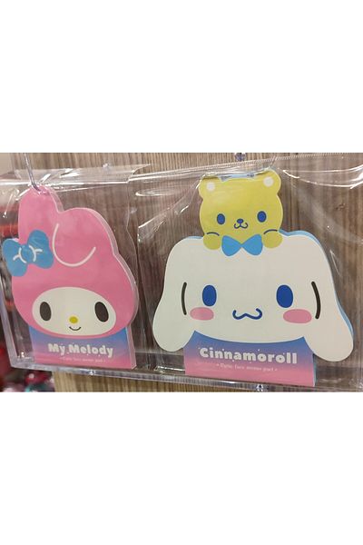bundle island Large Size Notepad with Figures Kuromi, Hello Kitty, Cinnamoroll, My Melody (4 Pieces in Total) 10cm X 10cm