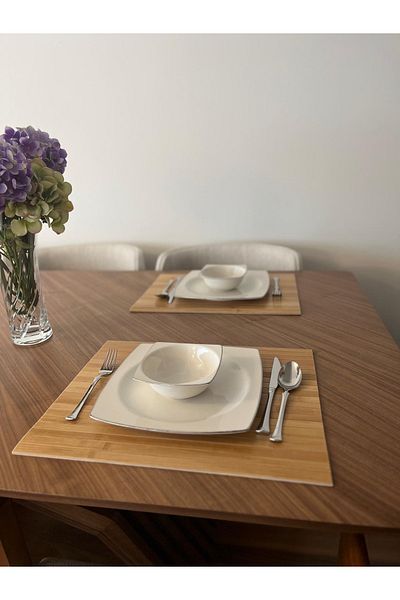 HNC HOME Bamboo American Service, Runner, Plate, under Plate Mat, Sofa Table 34X45 cm