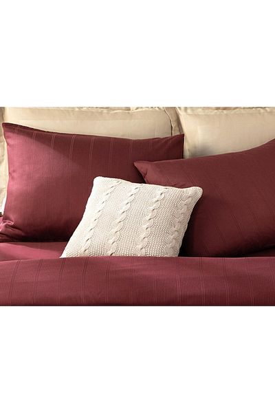 English Home Listra Striped Cotton Satin 2-Pack Pillow Case Ivory