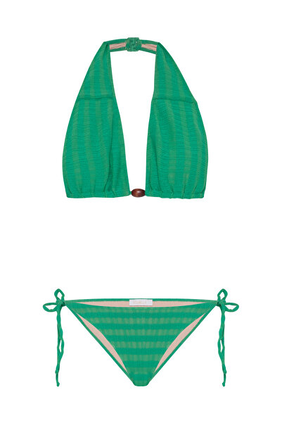 AQUELLA Σετ μπικίνι πλεκτό πράσινο χρώμα