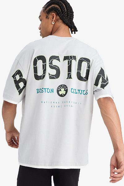 DeFacto Crew Neck - Nba Boston Celtics Oversize Wide Fit - Molded T-Shirt