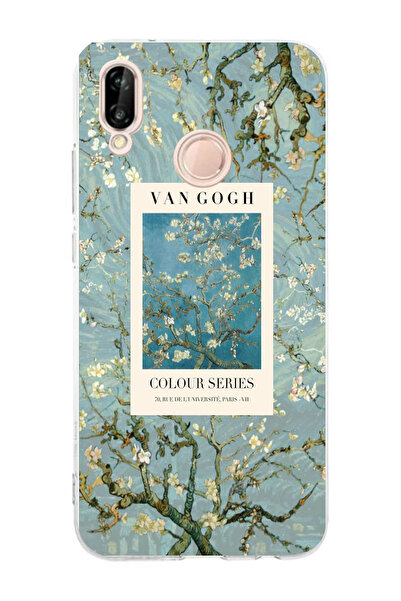 moonset Huawei P20 Lite Uyumlu Van Gogh Tasarımlı Baskılı Şeffaf Telefon Kılıfı