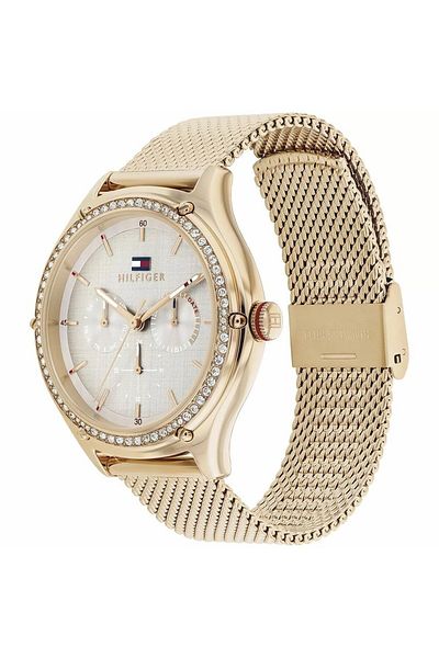 Tommy Hilfiger Dámské hodinky Tommy Hilfiger 1782653 Lexi, odstín růžového zlata s šedým ciferníkem, mechanismus Epson VX3JE Quartz
