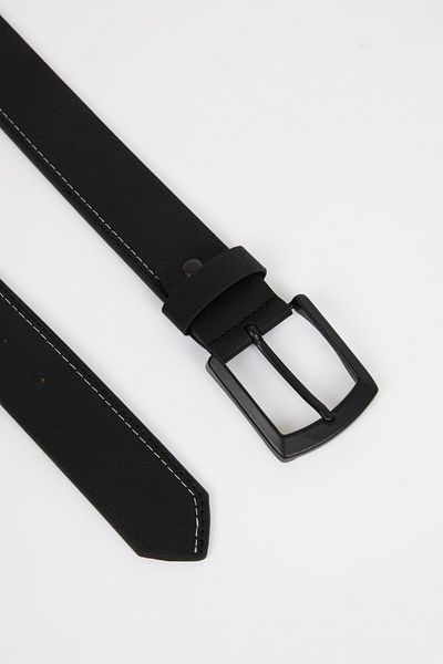 DeFacto Men's Rectangular Buckle Faux Leather Jean Belt U3214Azns