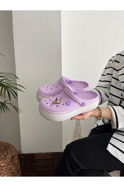 Behtah Kundura Papuci Kross cu talpă înaltă cu platformă închisă în față Grădină Piscina Plajă Bucătar Doctor Asistentă Papuci de zi cu zi