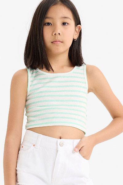 DeFacto Girl's Crew Neck Striped Undershirt Z7814A625Hs