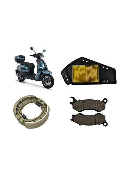 MOTOHANE Rks Brilliant 125 Bakım Seti Ön-Arka Balata Ve Hava filtresi
