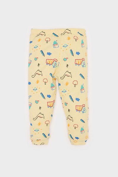 DeFacto Baby Boy Pajamas Set Long Sleeve Waffle Top Elastic Waist Long Bottom E0751A525Sp