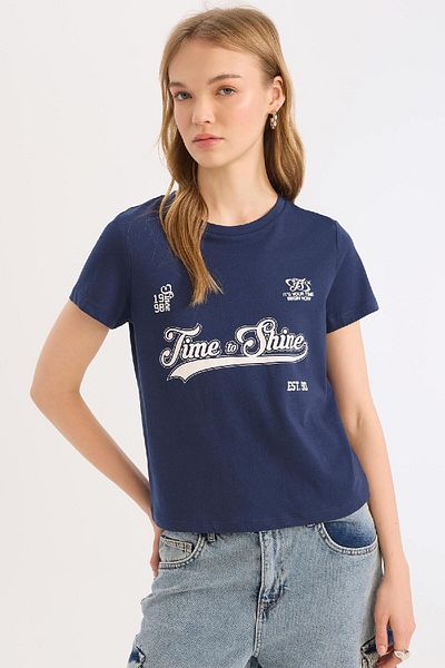 DeFacto Coool Regular Fit Rundhalsausschnitt bedrucktes Kurzarm-T-Shirt E0632AX25SM