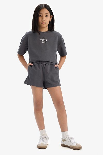 DeFacto Girl's 2 Piece Set Printed Short Sleeve T-Shirt Shorts E0730A825Sm