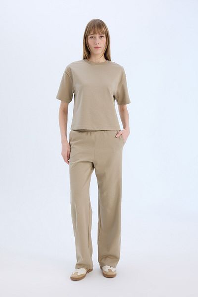 DeFacto Relax Fit Crew Neck Basic μονόχρωμο κοντομάνικο μπλουζάκι C7630ax25sp