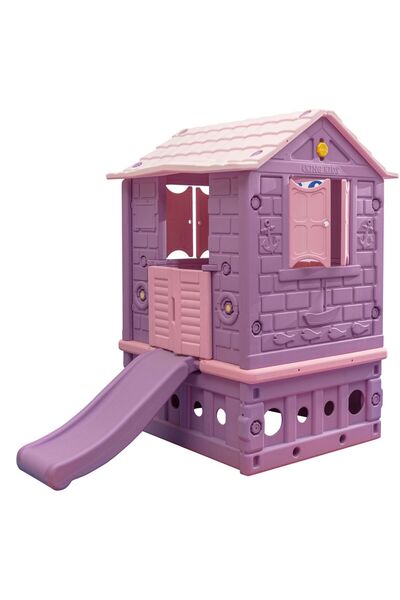 MUPARK İki Kapılı Kaydıraklı Oyun Evi - Anaokulu ve Kreş İçin Dayanıklı, Eğle...