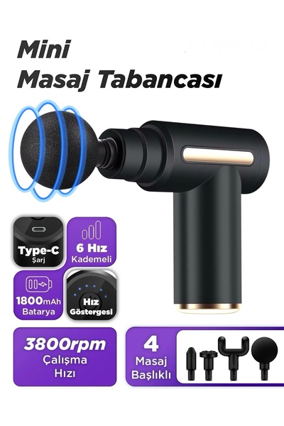 Enshall Darbeli Titreşimli Şarjlı Sporcu Masaj Tabancası Masaj Aleti Kas Rahatlatıcı Egzersiz Masaj Cihazı