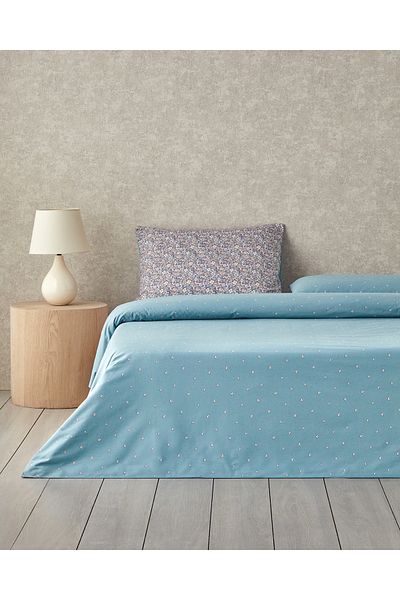 English Home Σετ Παπλωματοθήκη Vivid Garden Cotton Διπλό 200x220 cm Πράσινο-Ροζ