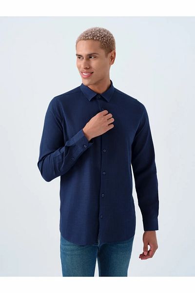 Loft Men's Navy Blue Lf 2038874   White m Shg Shirt Lf 2038874 -Navy