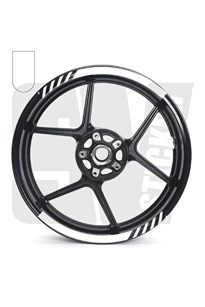 ARONA Motorcycle Long Wheel Rim Sticker Label Adhesive Foil Stylish Look 8 Pcs