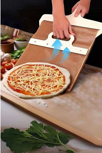 Berdina Home Sürgülü Büyük Boy Pizza PastaKüreği Sürgülü Fırın Küreği Ahşap F...
