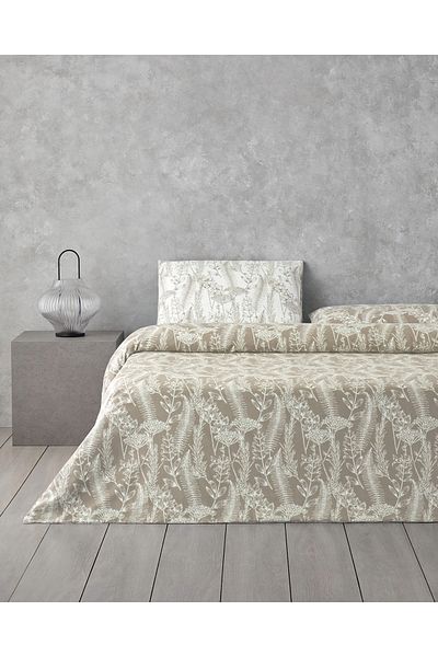 English Home Botanical Spring Easy-Iron Double Povlak na přikrývku Set 200x220 cm Béžová