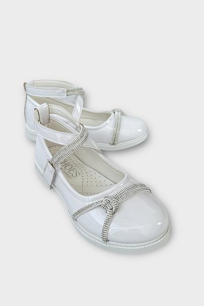 Liger Light Sole Velcro Stone Girls' Ballerina Shoes White