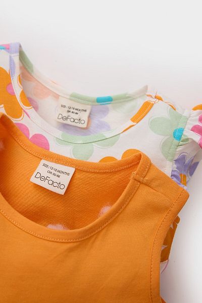 DeFacto Baby Girl Patterned Short Sleeve 2-Piece Dress C0071A525Sm